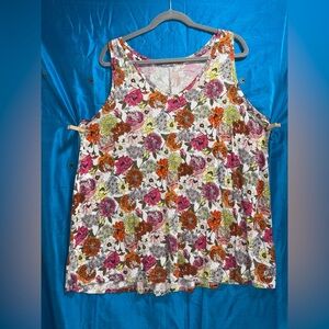 Lane Bryant Colorful Floral Swing sleeveless V neck top  womens 18/20